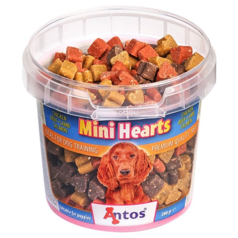 ANTOS Mini Hearts su vištiena jautiena, ėriena ir lašiša 200g